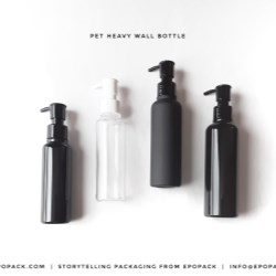 PET heavy wall bottle with dispensing pump